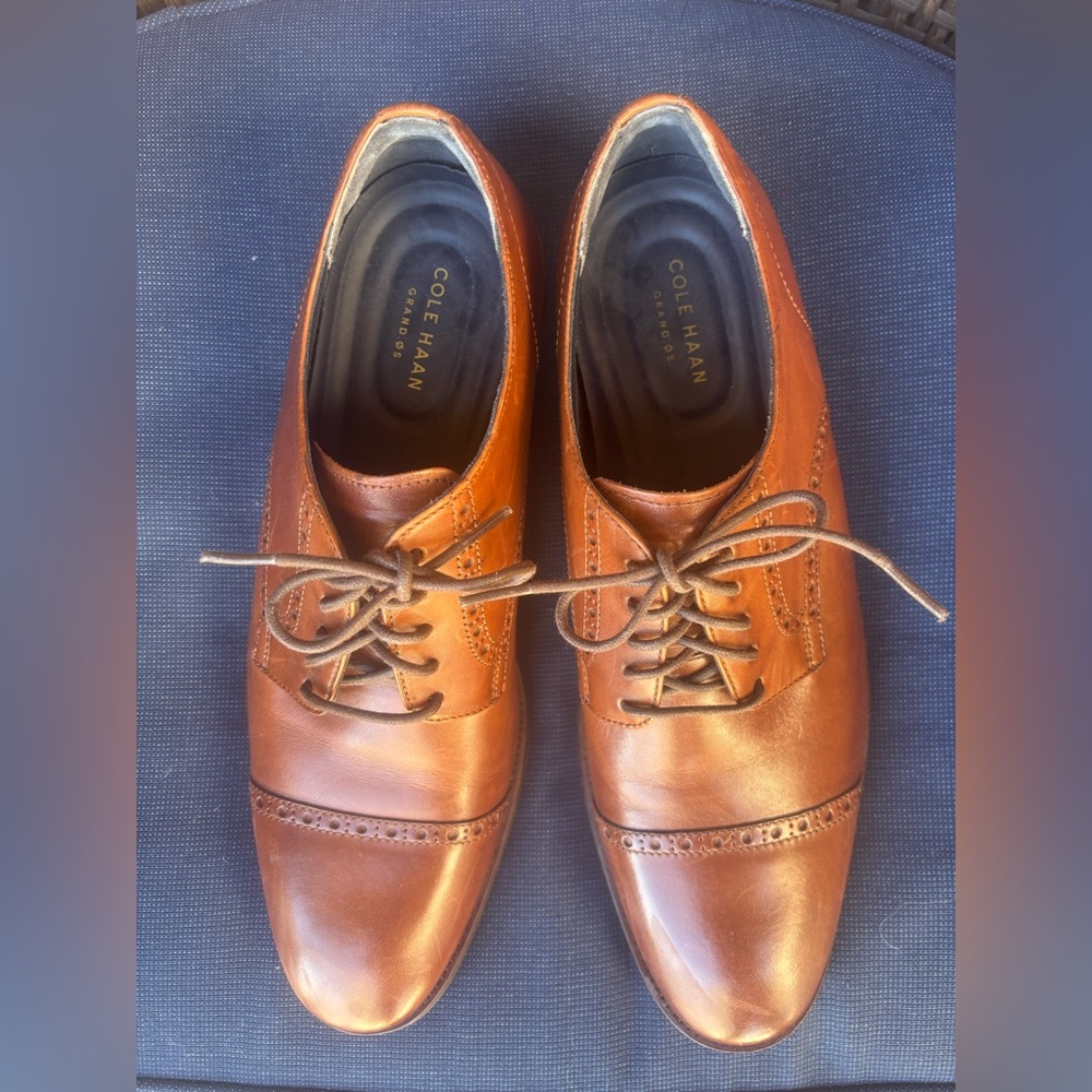 Cole Haan Men's Tan Leather Derby Shoes